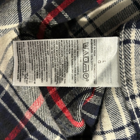GAP Sz L Plaid 100% Organic Cotton Front Pocket Button Down Shirt  NEW WITH TAG - Picture 6 of 10